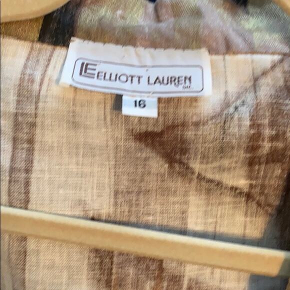 Elliott Lauren women’s 16 linen print cropped asymmetric jacket - Picture 2 of 8